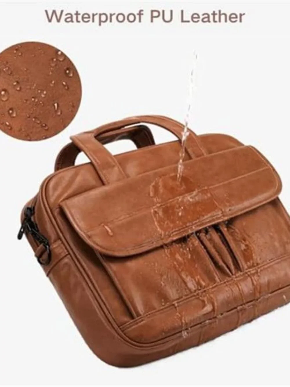Leather Laptop Bag for Men Women, Premium Laptop Briefcase